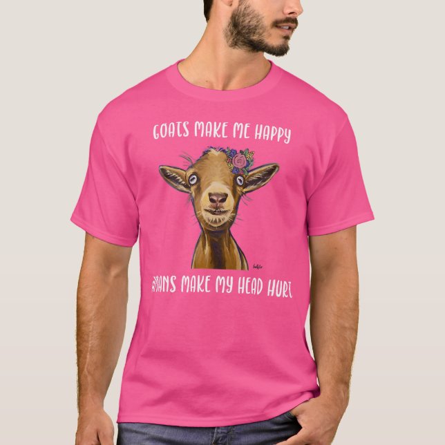 Getter gör mig till Lycklig Goat Älskare T Shirt (Framsida)