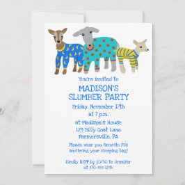 Getter i Pajamas Kids Slumber Party Inbjudningar