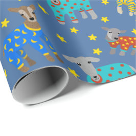 Getter i Pajamas med Stars Blue Patterned Presentpapper