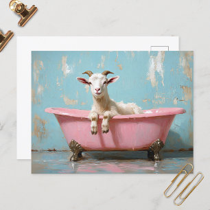 Getter i Rosa Bathtub Vykort