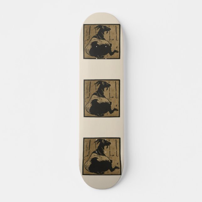 Getter - Illustration av kvadratiska djur Old School Skateboard Bräda 18 Cm (Framsida)
