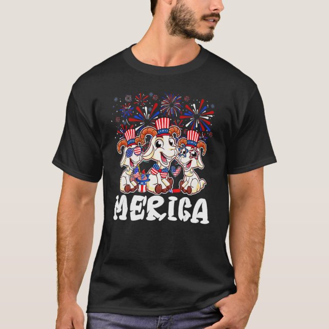 Getter med Fireworks-solglasögon, Merica 4:e av T Shirt (Framsida)