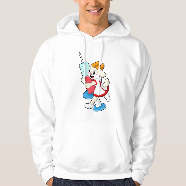 Getter som sjuksköterska vid vaccination med sprut hoodie (Framsida)