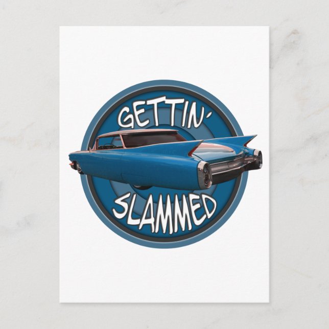 gettin, slammad 1960 Cadillac himlar blue Vykort (Framsida)