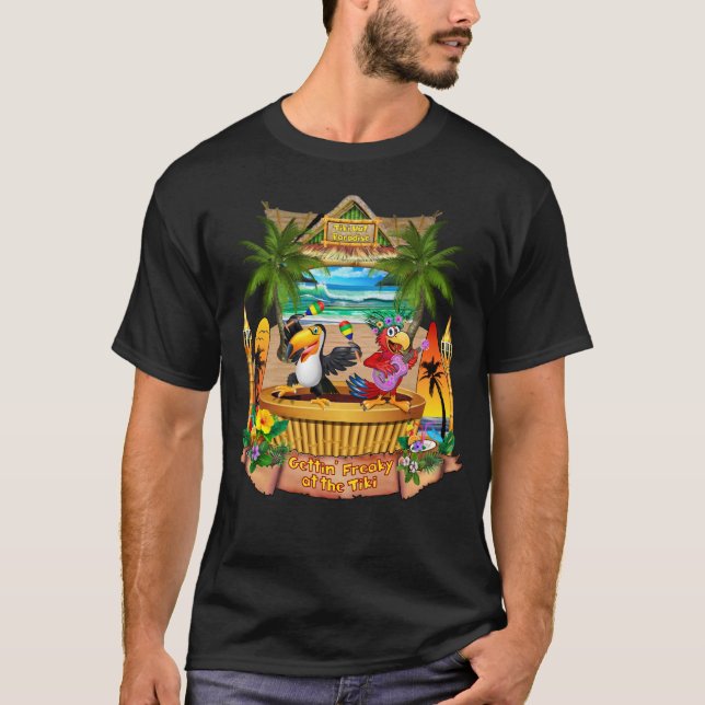 GETTIN'FREAKY AT TIKI T SHIRT (Framsida)