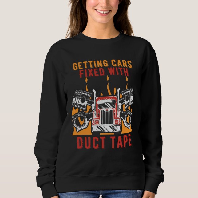 Getting Cars Fixed Duct Tape Mechanic Car  Car Rep T Shirt (Framsida)