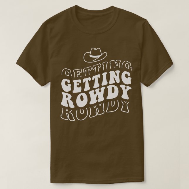 Getting Hitched Getting Rowdy Bride Party Bachelor T Shirt (Design framsida)