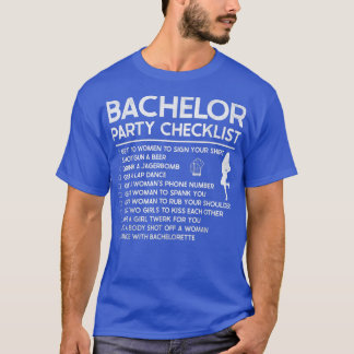 Getting Married Groom Funny Bachelor Checklist Par T Shirt