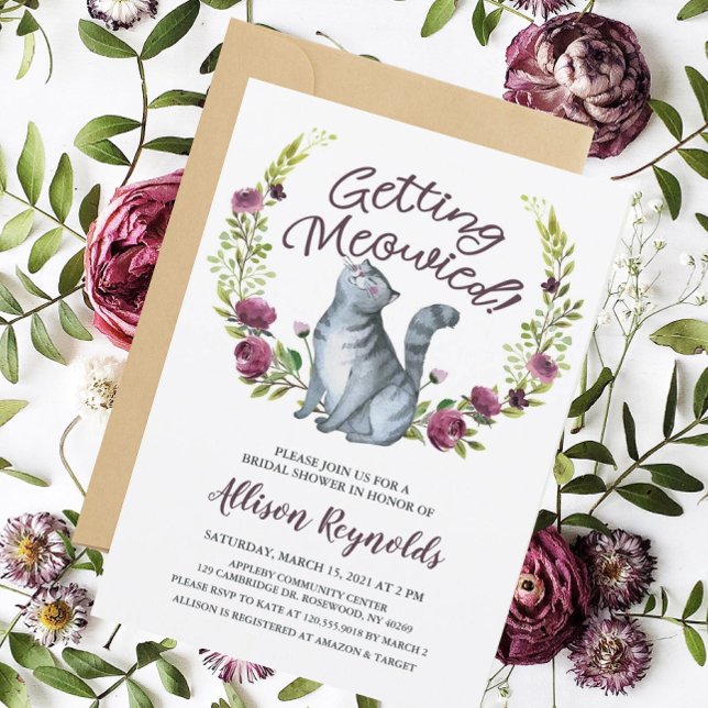 Getting Meowied Bröllopsfest Inbjudningar (The purrrrr-fect bridal shower invitation!)
