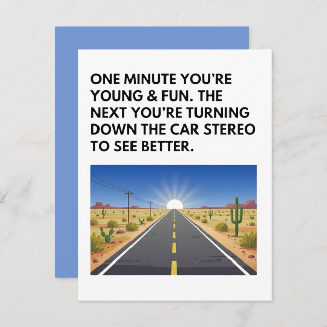 Getting Old Funny Birthday Card Stereo Joke Julkort (Fram/baksida)