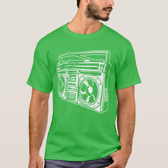 Gettoblaster 80 s 90 s Hip Hop Rap Klassisk retro T Shirt (Framsida)