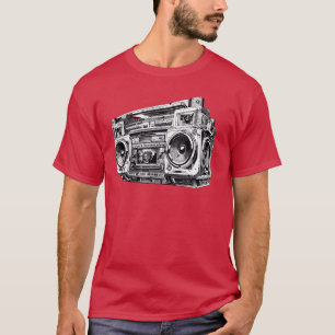 Gettoblaster Hip Hop 80-tal 90-tal Street Gangster T Shirt