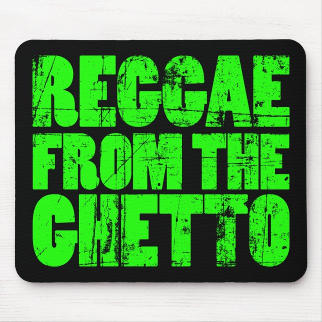 GettoReggae - musen vadderar (grönt) Musmatta (Framsidan)