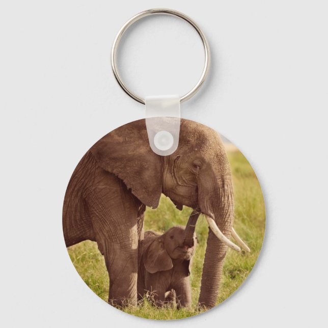 Getty Bilder | Elefant & Baby Nyckelring (Framsida)