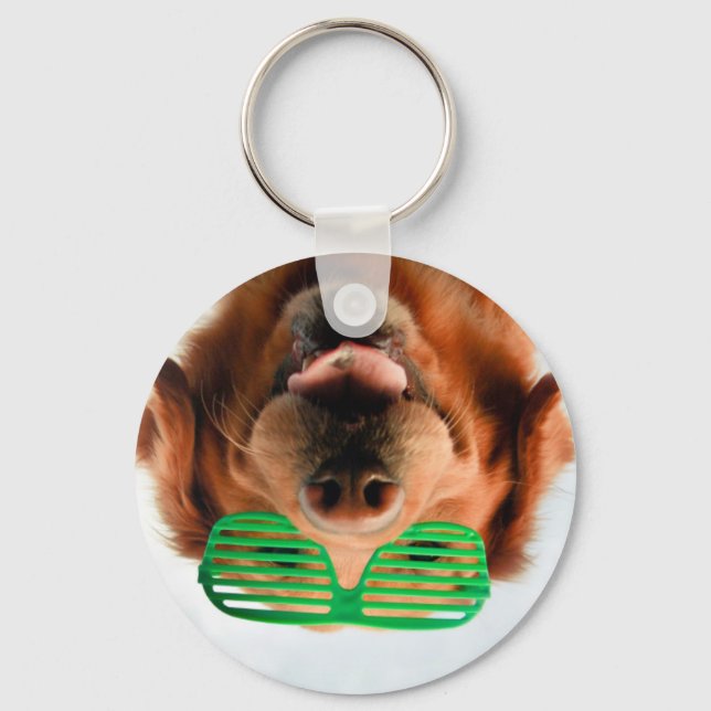 Getty Bilder | Hund med glas Nyckelring (Framsida)