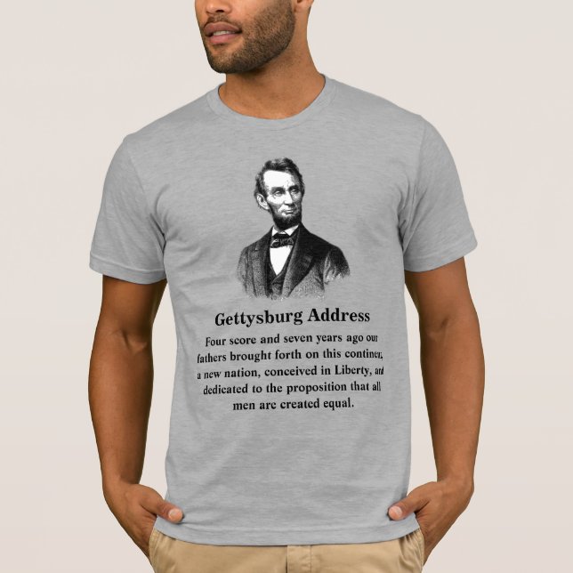 Gettysburg Adress Abraham Lincoln Nov. 19, 1863 T Shirt (Framsida)