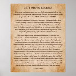 Gettysburg Adress av Abraham Lincoln Poster