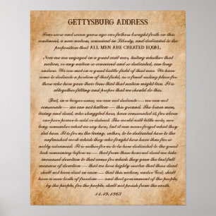 Gettysburg Adress av Abraham Lincoln Poster