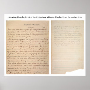 Gettysburg Adress Nicolay Copy (1863) Poster
