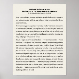 Gettysburg Adress. Poster