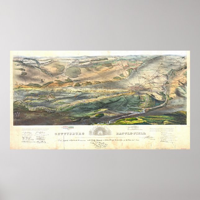Gettysburg Battlefield 1863 Poster (Framsidan)