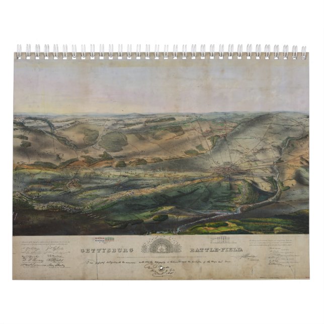 Gettysburg Battlefield av John Bachelder 1863 Kalender (Omslag)