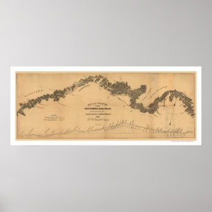 Gettysburg järnvägkarta 1839 poster