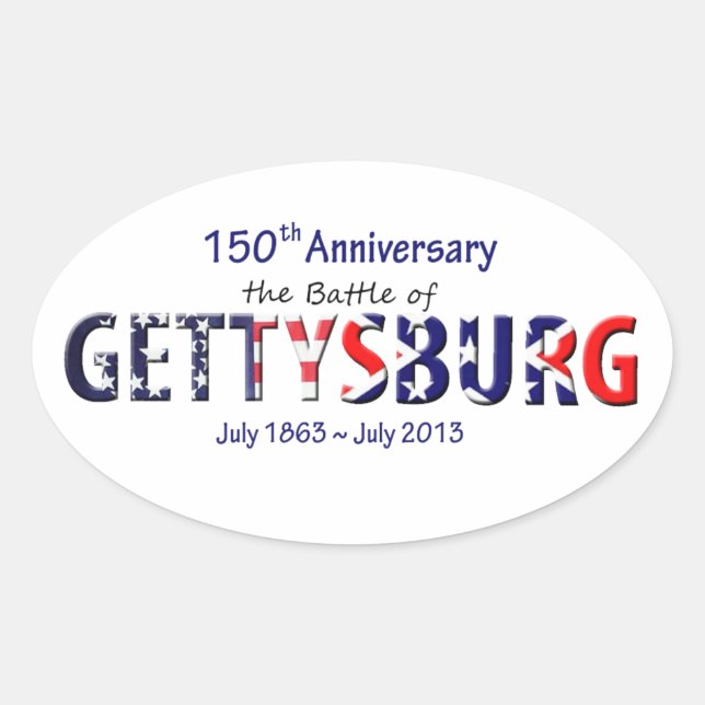 Gettysburg-klistermärken Ovalt Klistermärke (Framsida)