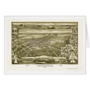 Gettysburg panorama- karta för PA - 1888 Hälsningskort