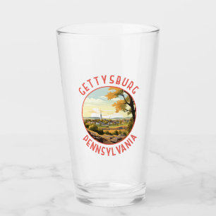 Gettysburg Pennsylvania Retro Distress Circle Glaskopp