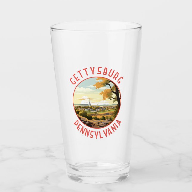 Gettysburg Pennsylvania Retro Distress Circle Glaskopp (Framsida)