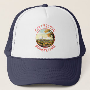 Gettysburg Pennsylvania Retro Distress Circle Keps