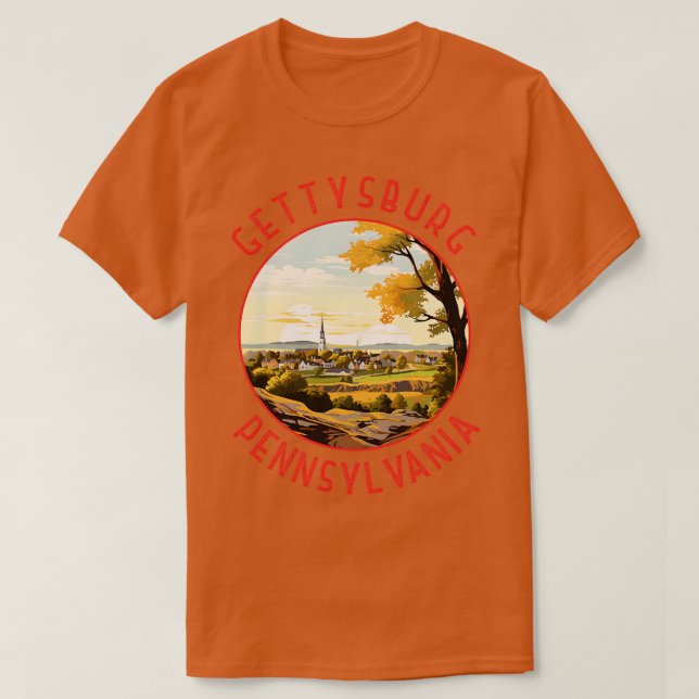 Gettysburg Pennsylvania Retro Distress Circle T Shirt (Design framsida)