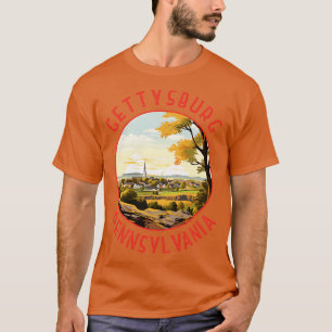 Gettysburg Pennsylvania Retro Distress Circle T Shirt