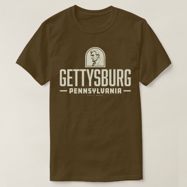 Gettysburg Pennsylvania Tan T Shirt (Design framsida)