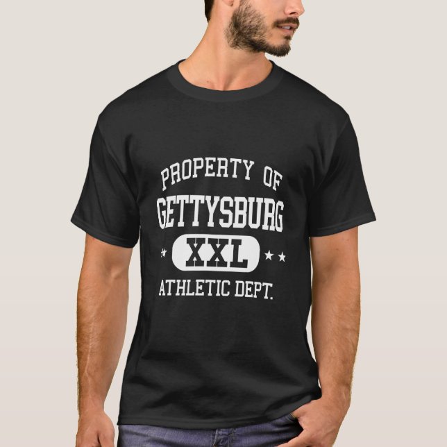 Gettysburg Retro Athletic Egendom Dept T Shirt (Framsida)