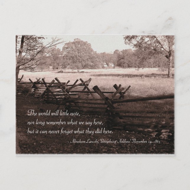 Gettysburg - slagfältvykort #2 vykort (Framsida)