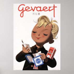 GEVAERT FILM Belgium Camera Photographic Retro Art Poster