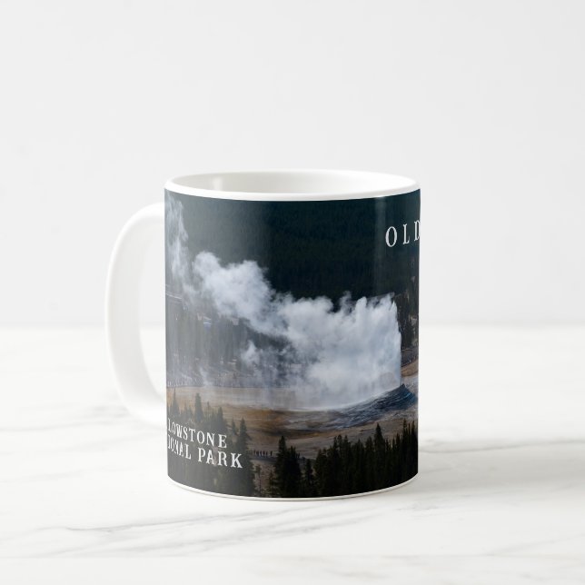 Geyser Eruption Yellowstone Kaffemugg (Framsida vänster)