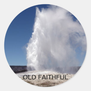 Geyser från nationalparken Geyser, gammal Faithful Runt Klistermärke