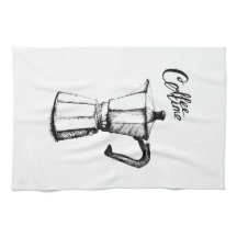 Geyser kaffebryggare. Grafikkonst. Hand Towel