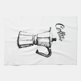 Geyser kaffebryggare. Grafikkonst. Hand Towel Kökshandduk