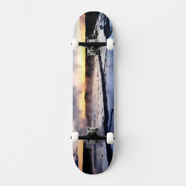 Geyseren röker på solnedgången skateboard bräda 20,5 cm (Framsida)
