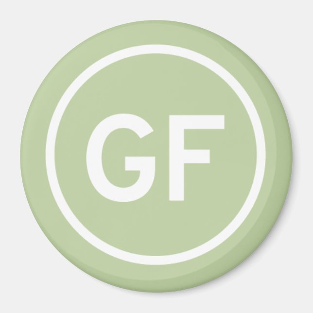 GF för logotyp av glutenfri mat Magnet (Framsidan)
