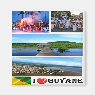 GF - Fransk Guyana - I Kärlek - kollage Magnet