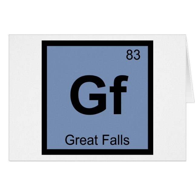 Gf - Great Falls Montana kemi periodiska systemet Hälsningskort (Framsidan Horizontal)
