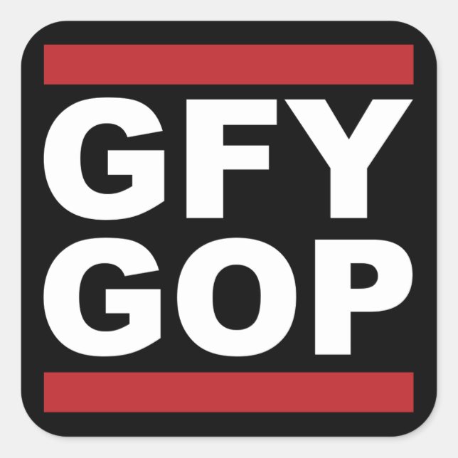 GFY GOP Sticker Fyrkantigt Klistermärke (Framsida)