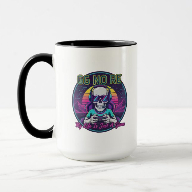 GG No Re Gamer Skull Mug Mugg (Vänster)
