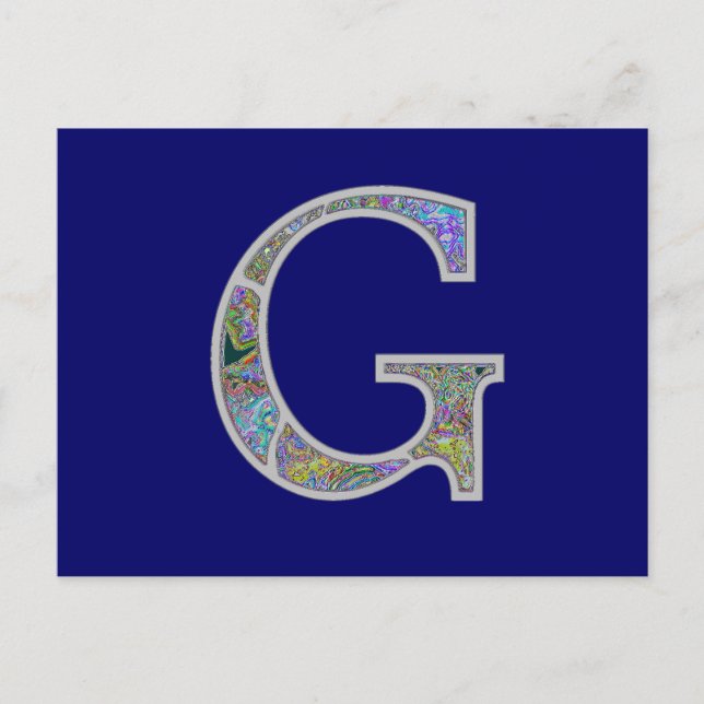 Gg Upplyst monogram Vykort (Framsida)