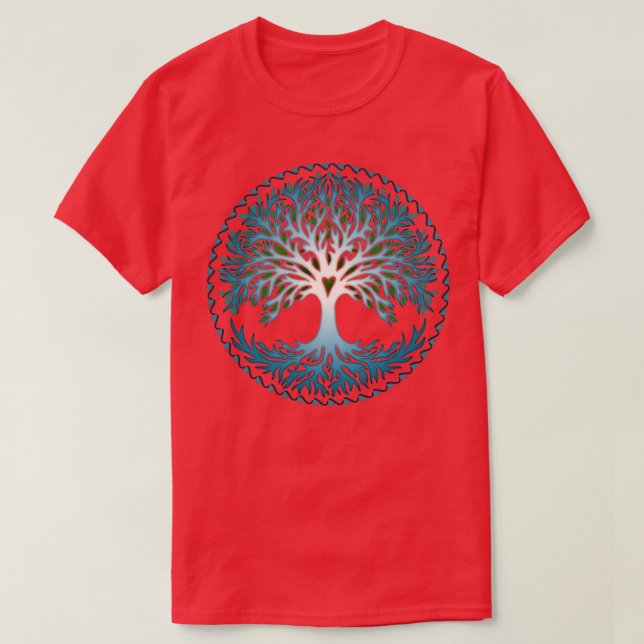 Gggdrasil Livets träd Celtic Symbol T Shirt (Design framsida)